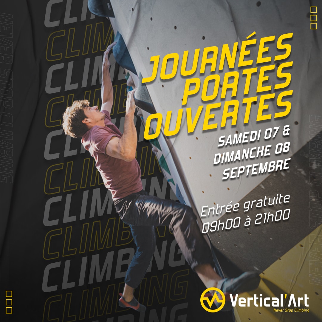 Journées Portes Ouvertes à Vertical'Art Le Mans samedi 7 et dimanche 8 septembre : Découvrez l'escalade gratuitement !