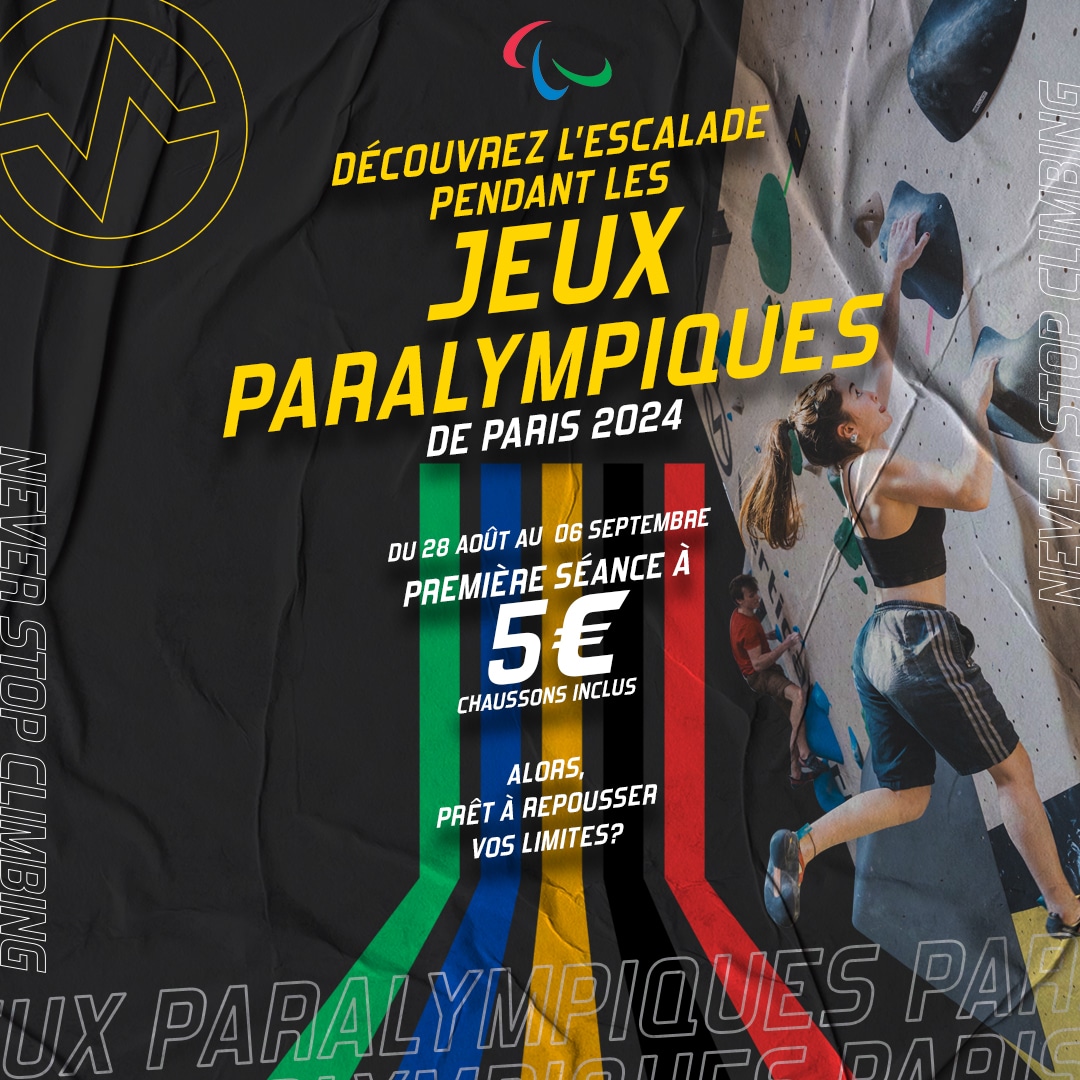 Jeux Paralympiques - Offre spéciale 1ère visite : Découvrez l'escalade pour 5€ à Vertical'Art Le Mans